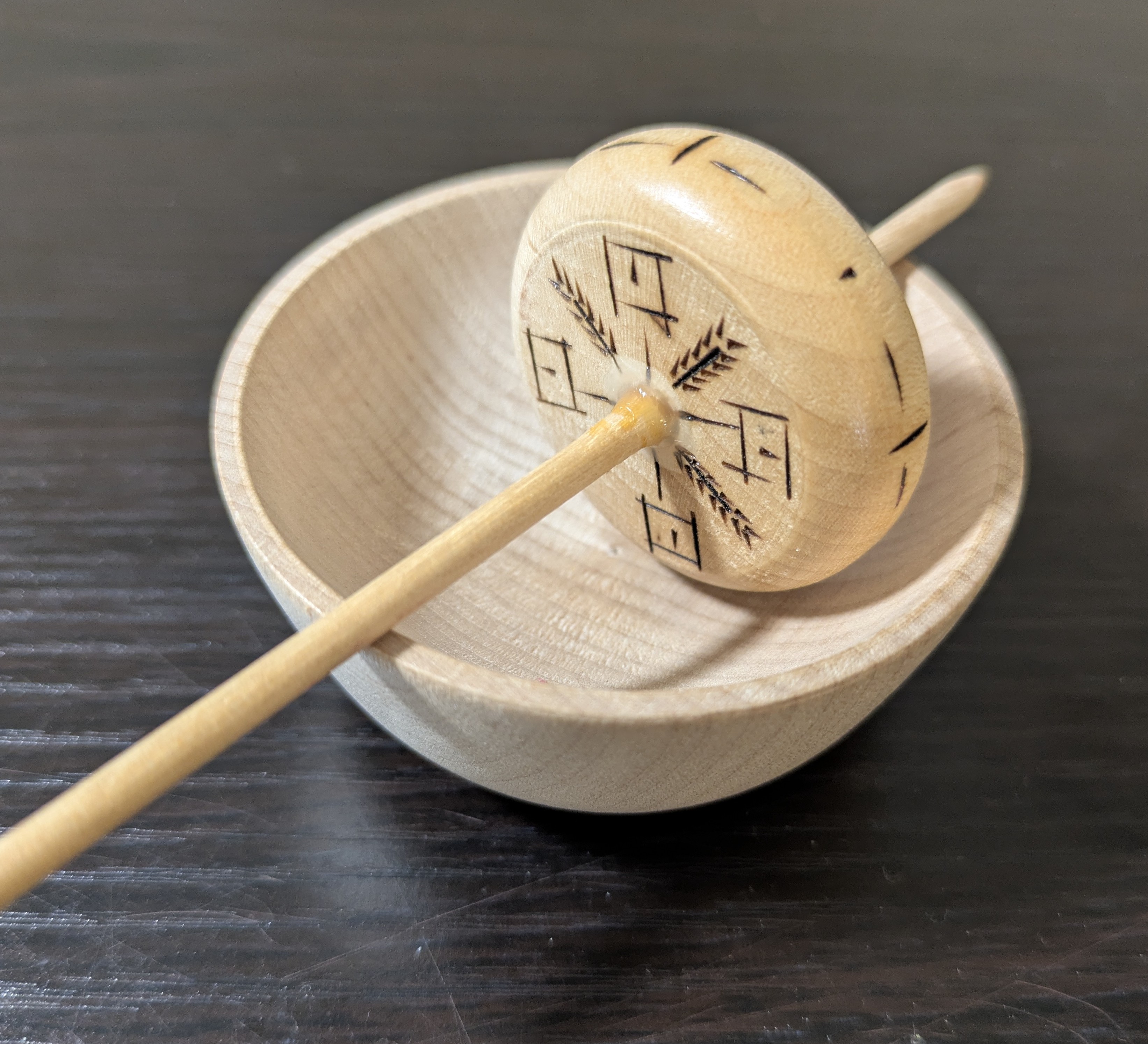 Drop Spindle with Bowl